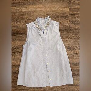 J Crew Sleeveless Rhinestone Top